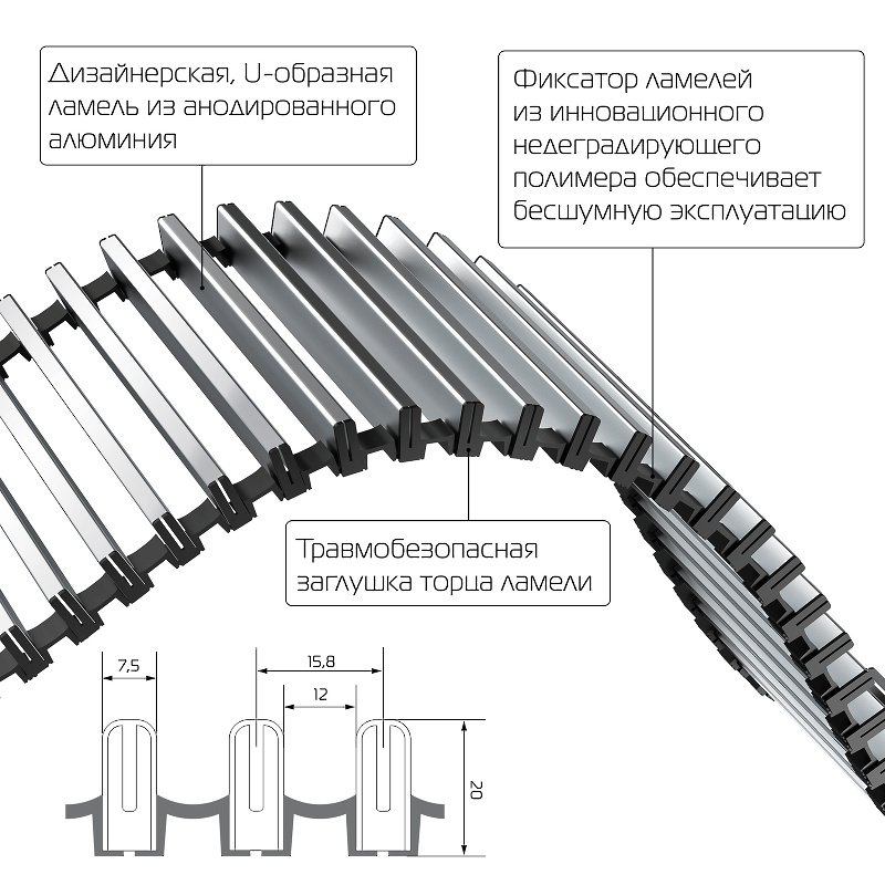 Внутрипольный конвектор Royal Thermo Atrium 75/250/1500-DG-U-BL