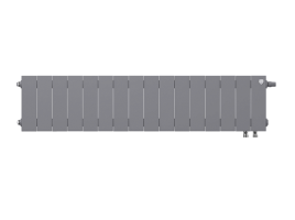 Биметаллический радиатор отопления Royal Thermo PianoForte 200 16 секций Silver Satin VDR